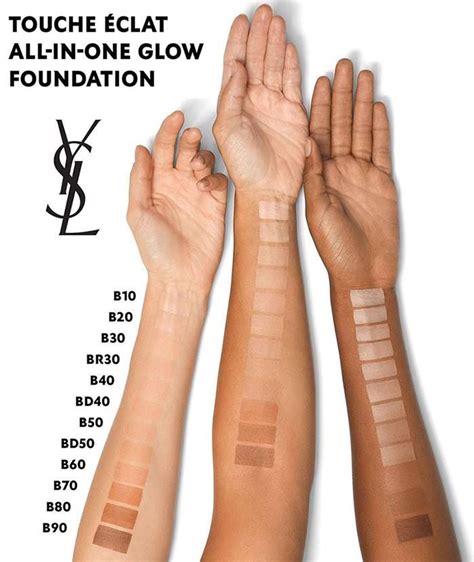 ysl all in one glow foundation|touche eclat colour chart.